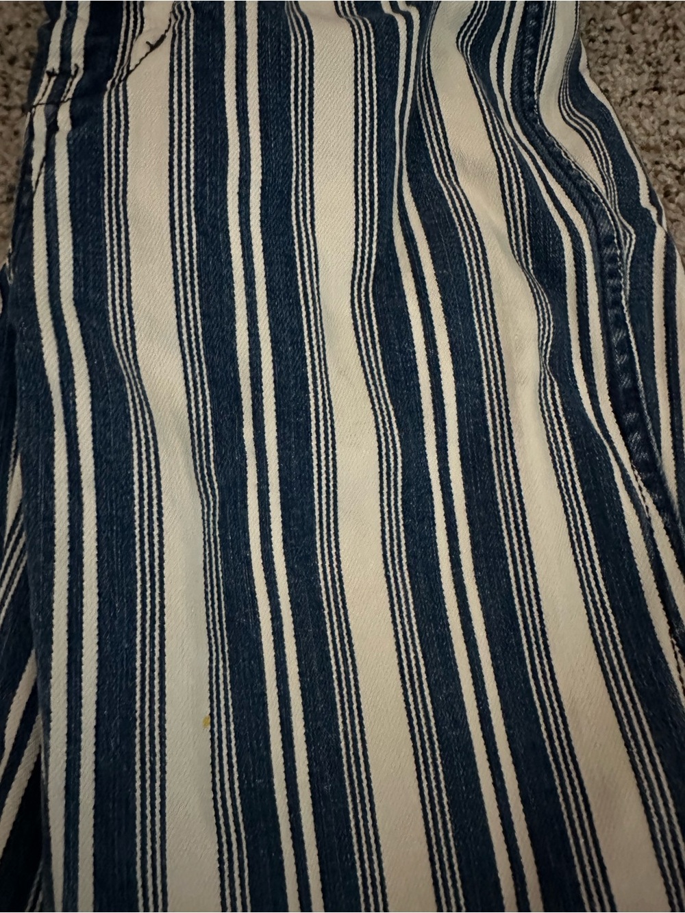 Free People Jolene Hip Hugger Flare Jeans Size 27 Railroad Stripe Raw Hem - Picture 9 of 9